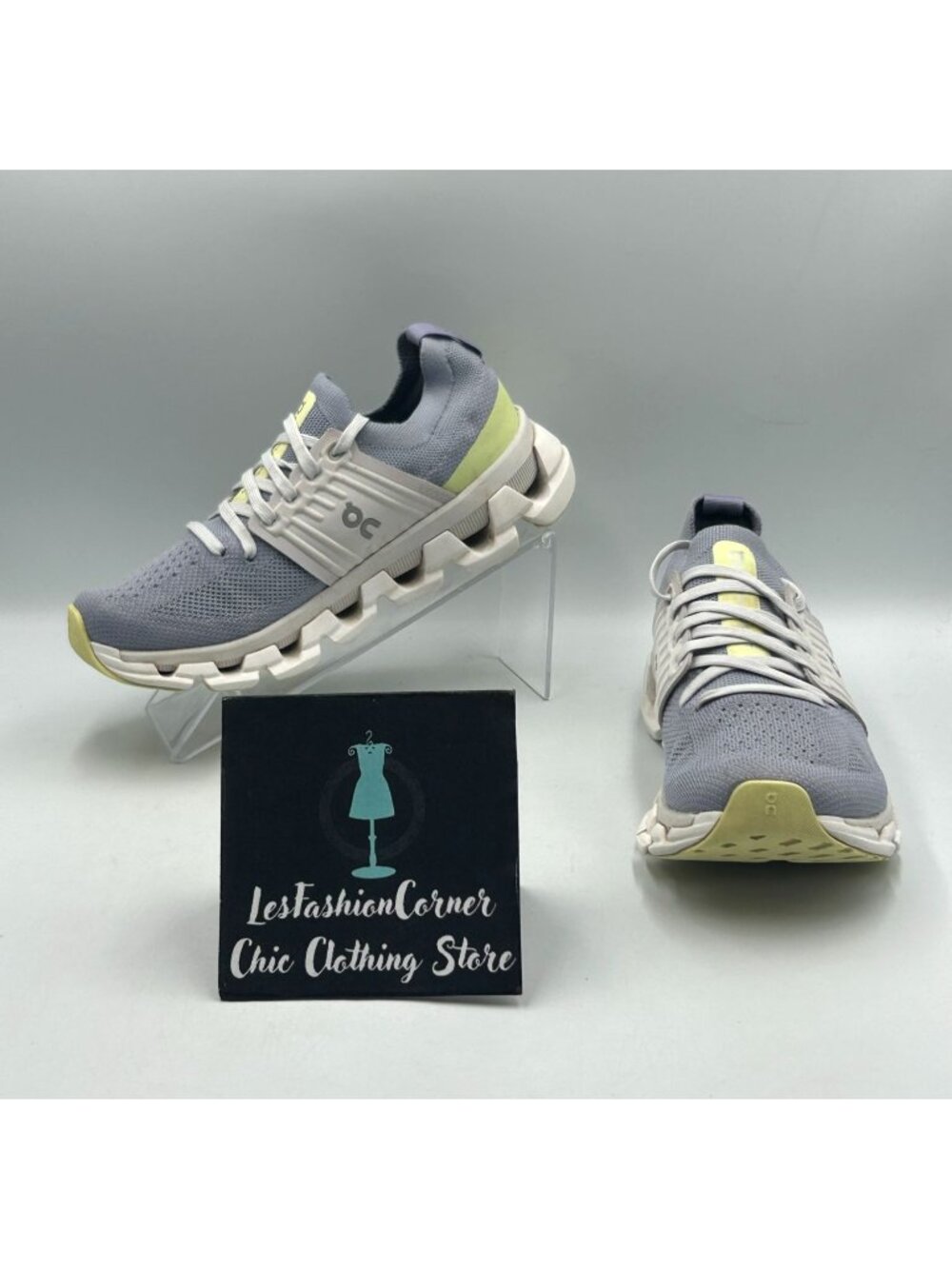 On Cloudswift 3 Women Gray/Green Lightweight Performance Running Shoes Sz 6 3898